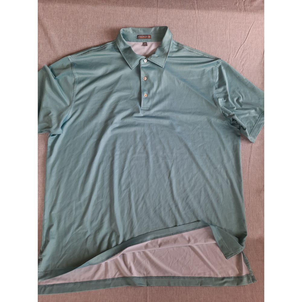 Peter Millar Summer Comfort Men's 2XL Active Polo Short Sleeve Birds Eye Pattern